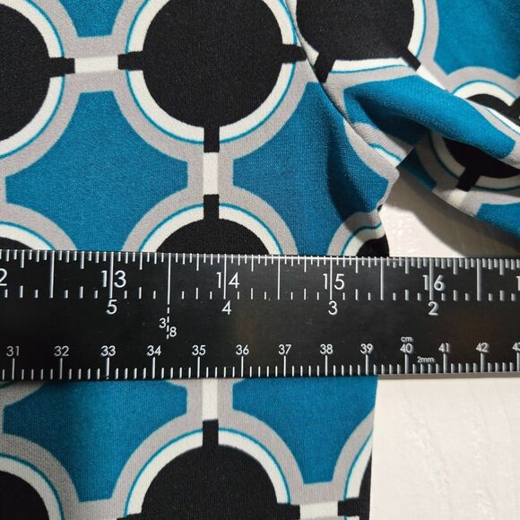 White House Black Market Women XS Black Blue Geometric Shift Dress - Picture 14 of 15